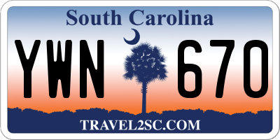 SC license plate YWN670