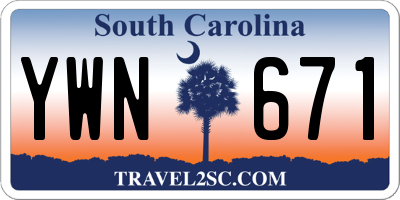 SC license plate YWN671
