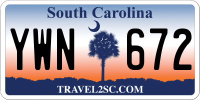 SC license plate YWN672