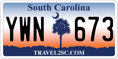 SC license plate YWN673
