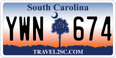 SC license plate YWN674