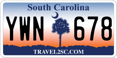 SC license plate YWN678