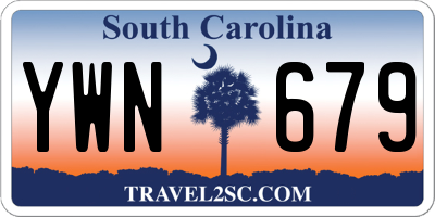 SC license plate YWN679