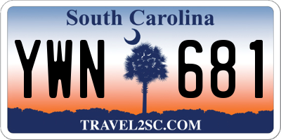 SC license plate YWN681