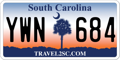 SC license plate YWN684