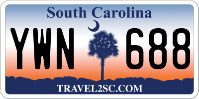 SC license plate YWN688