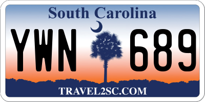 SC license plate YWN689
