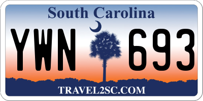 SC license plate YWN693