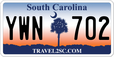 SC license plate YWN702