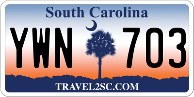 SC license plate YWN703