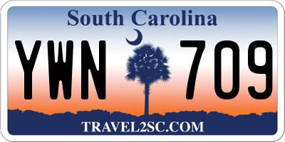 SC license plate YWN709