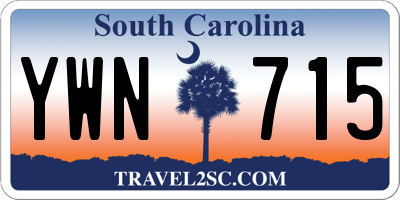 SC license plate YWN715
