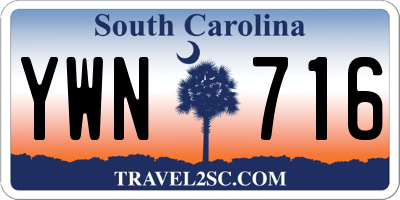 SC license plate YWN716
