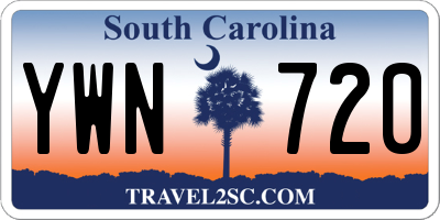 SC license plate YWN720