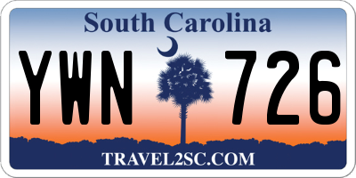 SC license plate YWN726