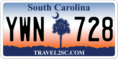 SC license plate YWN728