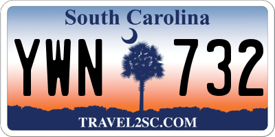 SC license plate YWN732