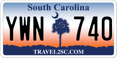 SC license plate YWN740