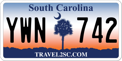 SC license plate YWN742