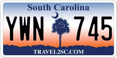 SC license plate YWN745