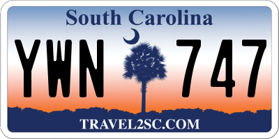 SC license plate YWN747