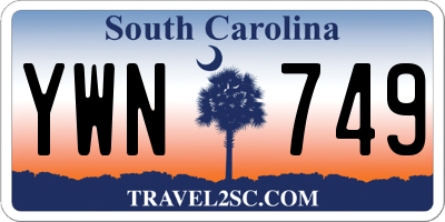 SC license plate YWN749