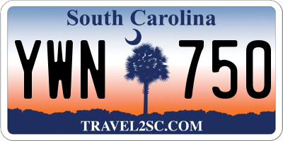 SC license plate YWN750
