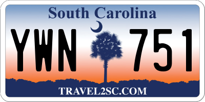 SC license plate YWN751