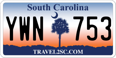 SC license plate YWN753