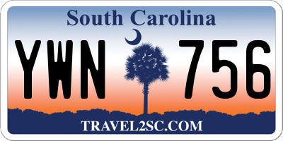 SC license plate YWN756