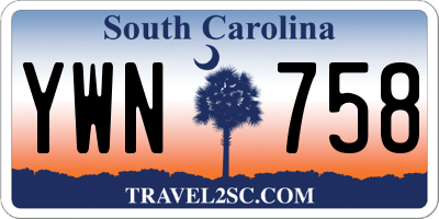 SC license plate YWN758