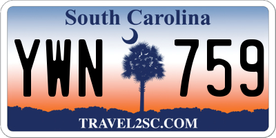 SC license plate YWN759