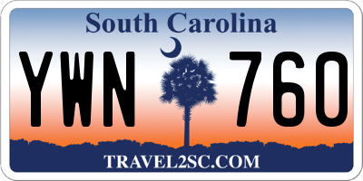 SC license plate YWN760