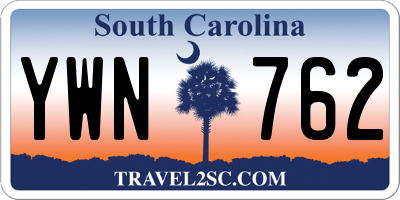 SC license plate YWN762