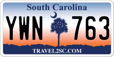 SC license plate YWN763