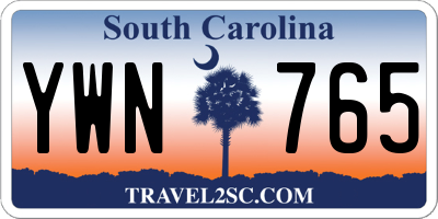 SC license plate YWN765