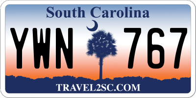 SC license plate YWN767