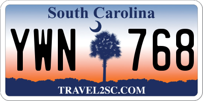 SC license plate YWN768
