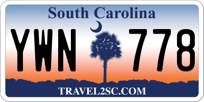 SC license plate YWN778