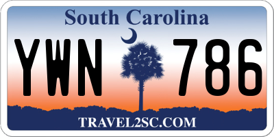 SC license plate YWN786