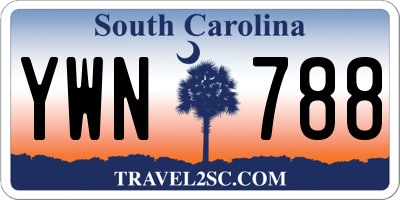 SC license plate YWN788