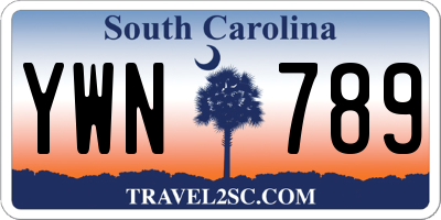 SC license plate YWN789