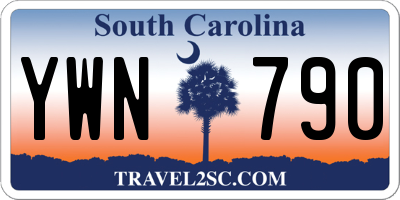 SC license plate YWN790
