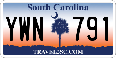 SC license plate YWN791