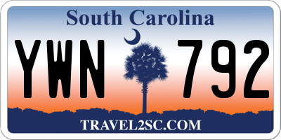SC license plate YWN792