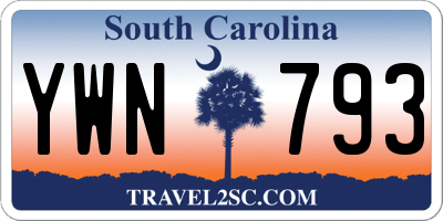 SC license plate YWN793