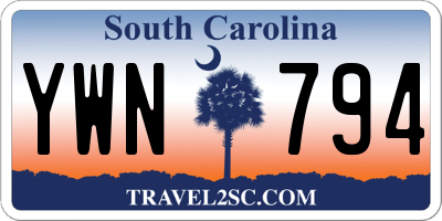 SC license plate YWN794