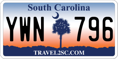 SC license plate YWN796