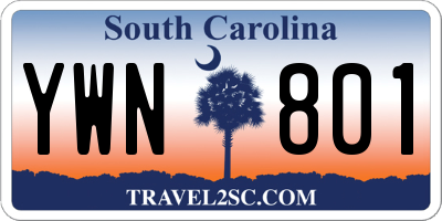SC license plate YWN801