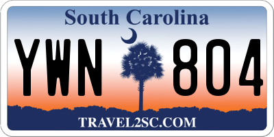 SC license plate YWN804